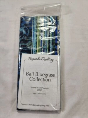 Keepsake Quilting "Bali Bluegrass" 25 squares, 10 inches BATIK #8067 - Image 1 of 3