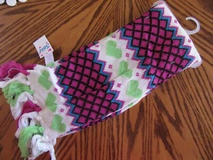Justice One Size Approx 70"L Bright Pretty Multi Colors/w Hearts Knit Scarf Nice - Picture 1 of 2