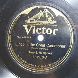 HARRY E HUMPHREY Lincoln The Great Commoner/Vision Of War VICTOR 18200 78 HEAR - Picture 1 of 1