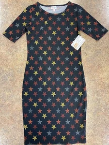 LulaRoe Bodycon-Jerseykleid Damen Julia schwarz Sterne Gr. XS - Bild 1 von 9