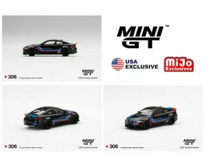 MINI GT 1:64 LB Work BMW M4 Nero con Righe M Auto in scatola - Foto 1 di 4