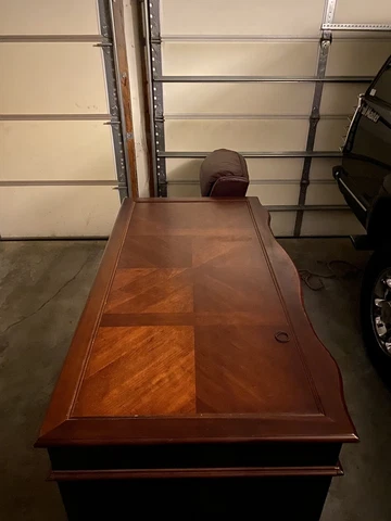 Baker Furniture Georgian Walnut Executive Desk With Chair (used) Cover