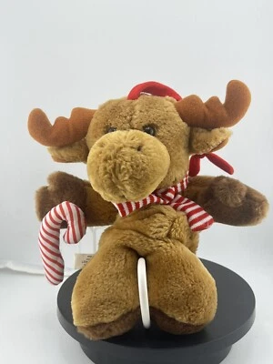 Juguete de peluche de peluche vintage de 10" de alce navideño 1989 Foto 1 de 4