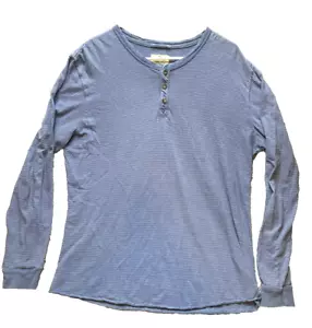 Marine Lagenlook Hemd Erwachsene Medium/Large Henley Nadelstreifen leicht Freizeit Herren - Bild 1 von 10