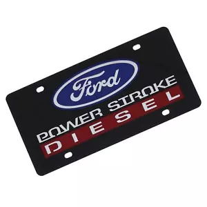 Ford Power Stroke Diesel Logo License Plate (Black) - Picture 1 of 5