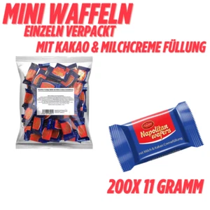Mini Waffeln 200 Stück – je 11g – Süßigkeiten einzeln verpackt für Büro & Feste - Bild 1 von 6