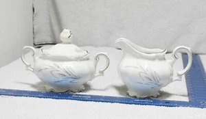 Vintage Bavaria Savoy China Hand Painted Cream & Sugar Set Floral Wheat Grass - Picture 1 of 15
