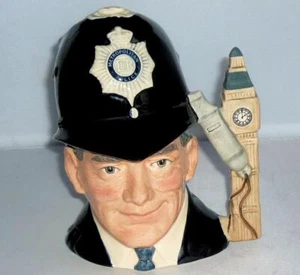 BEAUTIFUL UNUSUAL ROYAL DOULTON THE LONDON BOBBY TOBY JUG TANKARD MUG 1985 - Picture 1 of 11