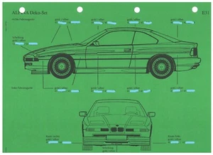 Original Einzelaufstellung ALPINA Deko-Set 8er Reihe E31 Coupe DIN A 4 - Bild 1 von 1