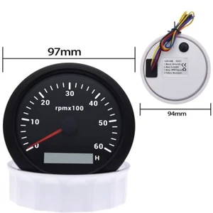 85mm Tachometer Gauge Waterproof 6000RPM Speed for Car Boat Truck Universal Kit - Picture 1 of 9
