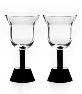 Ettore Sottsass - Orfeo Calice Acqua Nero Water Goblet (Black) (Twin Pack) 20cl - Picture 1 of 1