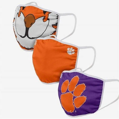 Clemson Tigers Mascot Face Cover 3 Pack FOCO Cover