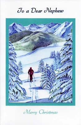 Merry CHRISTMAS Card FOR NEPHEW, Winter Hike by Popular Greetings + Envelope