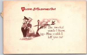 Tarjeta postal publicada de saludos y deseos de bienvenida de San Valentín de 1912 - Imagen 1 de 2