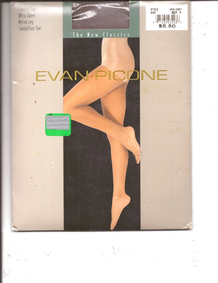 Pantimedias Evan-Picone Control Top Sandalia, Gris Nuevo, Talla 1, Nuevo Foto 1 de 1