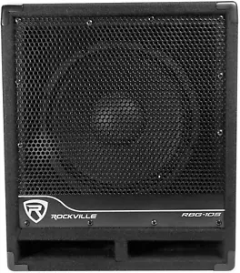 RBG10S Powered PA Subwoofer, Compact, 10", 1200W, Deep Bass, Variable Crossover, - Picture 1 of 10