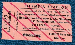 TASMANIA BERLIN - FCN NÜRNBERG / DT. FUSSBALLMEISTERSCHAFT 1961/62 KARTE SELTEN - Bild 1 von 1