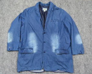 Liberty Blues Jacket Mens 2XL Blue Denim Unstructured Faded Jean Blazer Notch - Picture 1 of 13