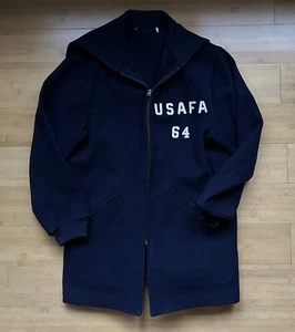 Vintage 60s Air Force Academy USAFA 100% Wool Blue Mens Cadet Parka Jacket M/L - Picture 1 of 9