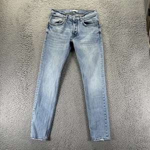 Zara Jeans Mens 30x32 Blue Slim Cotton Stretch Light Wash Button Fly - Picture 1 of 13