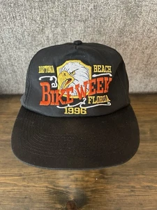 Vintage 1996 Daytona Beach Florida Bike Week verstellbare Snapback Mütze schwarz - Bild 1 von 6