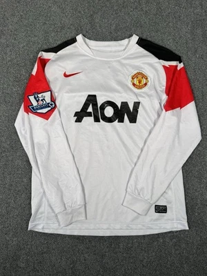 Camiseta de fútbol Nike Manchester United 2010/11 visitante para hombre pequeña blanca Foto 1 de 4