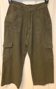 Pantaloni cargo City Elements by Lee misto lino cropped gamba larga taglia 6 streetwear - Foto 1 di 6
