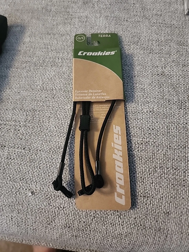 Croakies Terra Ajustable ESPEC END Gafas de Sol Retenedor, Talla Única en Negro Nuevo Foto 1 de 1