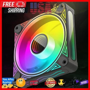 120mm Case Fans 12V 4PIN PWM Luminous Auto Speed Regulation Computer Accessories - Afbeelding 1 van 18