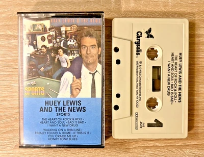Huey Lewis and the News Sports Cassette Tape 1983 Chrysalis Rock Pop Blues 80's Foto 1 de 4