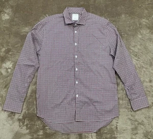 Billy Reid LARGE Red Blue White Plaid Collared Long Sleeve Shirt Casual Holiday - Picture 1 of 3