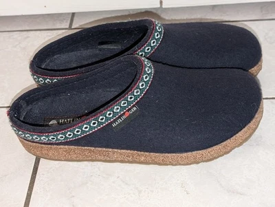 Haflinger унисекс взрослых GZ классический шерсти гризли сабо размер 40 темно-синий - Изображение 1 из 4