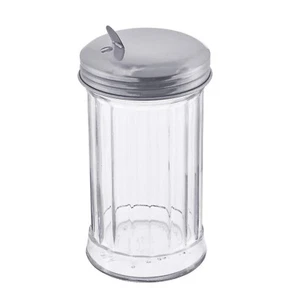 12 oz Glass Sugar Pourer with Side Flap Top, Sugar Dispenser by Tezzorio - Picture 1 of 5