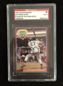 DEREK JETER 1995 ACTION PACKED AUTOGRAPHED SIGNED AUTO BASEBALL CARD SGC COA 1D