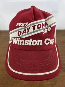 Vintage 1987 Winston Cup Daytona 500 NASCAR Snapback Trucker Cap Hat - Picture 1 of 8