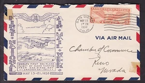 1st SEA PLANE FLIGHT BY GLENN CURTISS, SAN DIEGO BAY, CALIF. 1938 - Picture 1 of 2