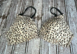 VICTORIA'S SECRET Women's 34C Bra No Wire Padded Animal Print Leopard Cheetah - Picture 1 of 4
