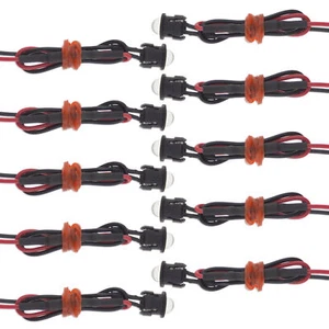 resistor Red Motorcycle Turn Signal 10x 5mm LED Diode Mounting Shroud Display - Picture 1 of 4