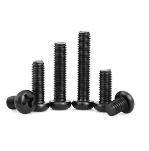 M2 M2.5 M3 M4 M5 Black Steel Cross Phillips Pan Philip's Head Screws Machine - Picture 1 of 77