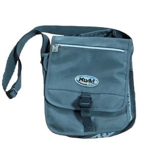 MUDD Crossbody Bag Y2K Zipper Buckle 12” X 10” Gray Faux Leather - Picture 1 of 10