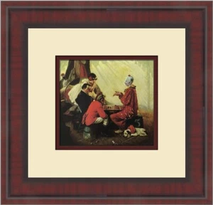 Norman Rockwell Playing Checkers Custom Framed Print - Picture 1 of 2