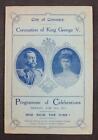 1911 CORONATION PROGRAMME CITY of COVENTRY PROCESSIONS HYMNS BANDS PHOTO ILL RB5