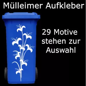Mülltonnenaufkleber Mülleimer Aufkleber Sticker Tonne Fenster 120L farbauswahl - Bild 1 von 1