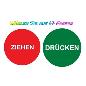 Hinweiß Tür Aufkleber Set  Ziehen  Drücken innen außen in 67 Farben bis 10cm - Bild 1 von 4