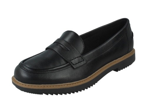 Mocassini Clarks Raisie Eletta in pelle nera UK 7 E misura EU 41