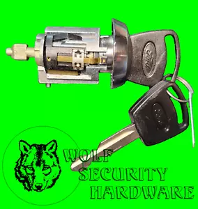 Ford Ignition Key Switch Lock Cylinder Tumbler Barrel Chrome Face 2 Keys - Foto 1 di 2