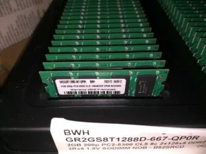 8x 2gb Qimonda/3rd GR2GS8T1288D-667-QP0R BWH 2GB 200p PC2-5300 2x128x8 DDR2-667 - Picture 1 of 3