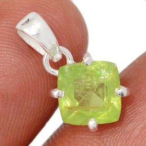 Natural Faceted Mint Green Kyanite - India 925 Silver Pendant Jewelry CP70309 - Picture 1 of 1