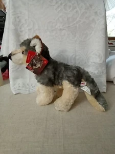 Aurora grau hellbraun Wily Wolf Fuchs Kojote Husky Hund stehend Plüsch 10 Zoll neu mit Etikett - Bild 1 von 3