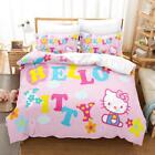 Hello Kitty Letter Pink Quilt Duvet Cover Set Kids Children Double Bedclothes